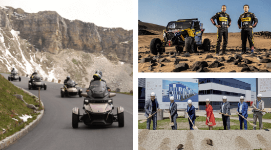 Abbildung von Spyder Großglockner Challenge, Rallye Dakar und dem Spatenstich für das R&D-Gebäude 2022